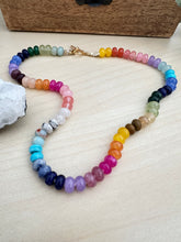 Load image into Gallery viewer, Hand knotted Rainbow Necklace - Colorful Gemstone Necklace