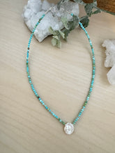 Load image into Gallery viewer, Turquoise and Keshi Pearl necklace
