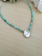 Load image into Gallery viewer, Turquoise and Keshi Pearl necklace