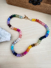 Load image into Gallery viewer, Hand knotted Rainbow Necklace - Colorful Gemstone Necklace