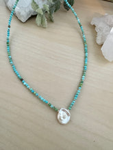 Load image into Gallery viewer, Turquoise and Keshi Pearl necklace