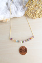 Load image into Gallery viewer, Colorful multi gemstone bar layering necklace