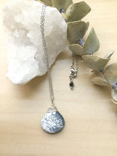 Load image into Gallery viewer, Monochromatic black and white gemstone pendant wire wrapped and attached to a rhodium plated chain