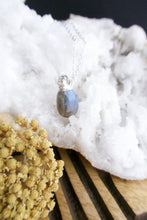 Load image into Gallery viewer, Labradorite Gemstone layering necklace on a 16 inch chain