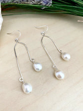Load image into Gallery viewer, Double Drops Freshwater Pearl Earrings - Sterling Silver