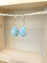 Load image into Gallery viewer, Amazonite Gemstone Drop Earrings - Sea Foam Green - Pastel Colored Gemstones