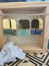 Load image into Gallery viewer, Limited Edition Fringe Earrings with Blue Stones - 14k Gold filled Ear Wires