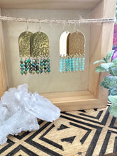 Load image into Gallery viewer, Limited Edition Fringe Earrings with Blue Stones - 14k Gold filled Ear Wires