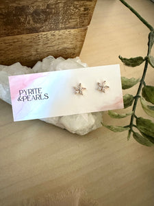 Zircon flower studs