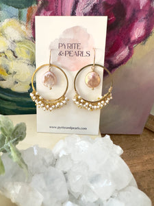 Round Fringe Earrings with Freshwater Pearls - 3 colorways