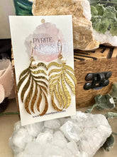 Load image into Gallery viewer, Hammered Fern Leaf Earrings