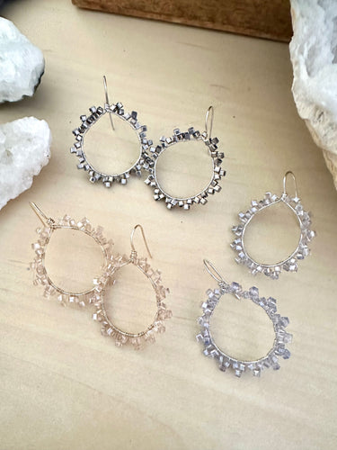 Stellina - Wire wrapped sparkle hoops