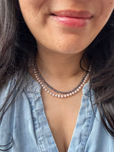 Load image into Gallery viewer, Dark Pearl Strand Hand knotted on Red Silk