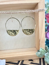 Load image into Gallery viewer, Half Moon Earrings with Hammered Leaf design