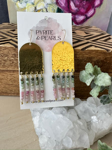 Fringe Earrings with Watermelon Tourmaline - Limited Edition