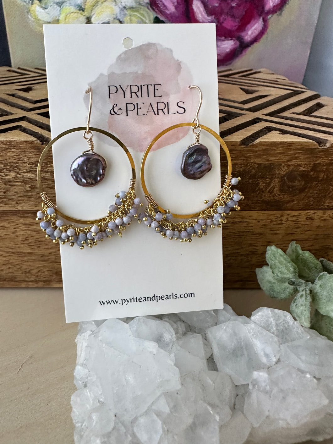 Round Fringe Earrings with Freshwater Pearls