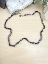 Load image into Gallery viewer, Dark Pearl Strand Hand knotted on Red Silk