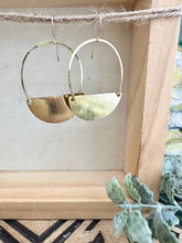 Load image into Gallery viewer, Hammered Half Moon Earrings