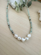 Load image into Gallery viewer, Amazonite and Pearl necklace