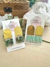 Load image into Gallery viewer, Limited Edition Fringe Earrings with Blue Stones - 14k Gold filled Ear Wires