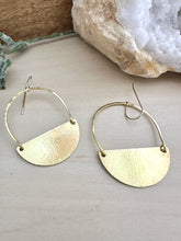 Load image into Gallery viewer, Hammered Half Moon Earrings