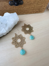 Load image into Gallery viewer, Mandala earrings with Amazonite drop