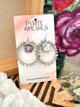 Load image into Gallery viewer, Wire wrapped hoop with Keshi Pearls
