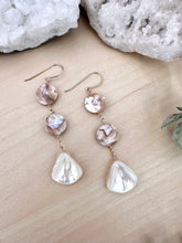Load image into Gallery viewer, Wire wrapped mother of pearl earrings