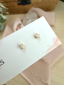 Tiny Opal studs