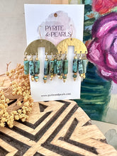 Load image into Gallery viewer, Tanya Earrings - Gemstone and brass dangles - 14k gold filled ear wires