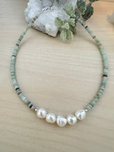 Load image into Gallery viewer, Amazonite and Pearl necklace