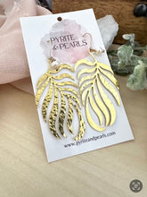 Load image into Gallery viewer, Hammered Fern Leaf Earrings