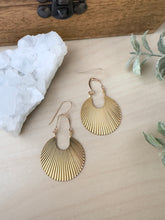 Load image into Gallery viewer, Shield earrings with 14k gold filled ear wires