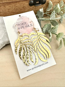 Hammered Fern Leaf Earrings