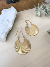 Load image into Gallery viewer, Shield earrings with 14k gold filled ear wires