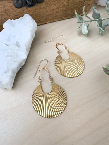 Shield earrings with 14k gold filled ear wires