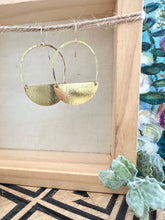 Load image into Gallery viewer, Hammered Half Moon Earrings