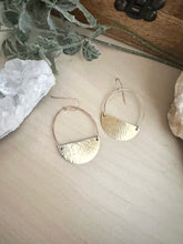 Load image into Gallery viewer, Hammered Half Moon Earrings