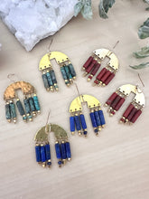 Load image into Gallery viewer, Tanya Earrings - Gemstone and brass dangles - 14k gold filled ear wires