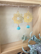 Load image into Gallery viewer, Mandala earrings with Amazonite drop