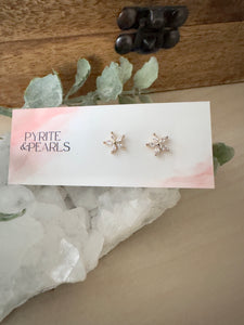 Zircon flower studs