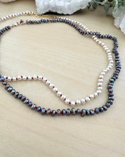Load image into Gallery viewer, Dark Pearl Strand Hand knotted on Red Silk