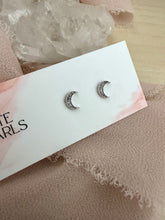 Load image into Gallery viewer, Silver Crescent Moon Studs