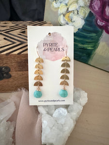 Veda Earrings - Freshwater Pearl or Amazonite Drop - 14k gold filled ear wires