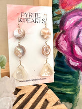 Load image into Gallery viewer, Wire wrapped mother of pearl earrings