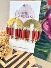 Load image into Gallery viewer, Tanya Earrings - Gemstone and brass dangles - 14k gold filled ear wires