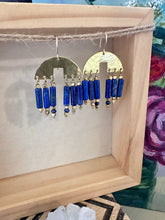 Load image into Gallery viewer, Tanya Earrings - Gemstone and brass dangles - 14k gold filled ear wires