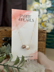 Double Floating Pearl Necklace