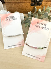 Load image into Gallery viewer, Wire wrapped gemstone bar necklace