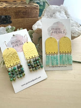 Load image into Gallery viewer, Limited Edition Fringe Earrings with Blue Stones - 14k Gold filled Ear Wires
